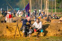 Indrukwekkende veldslag met meer dan 1500 re-enactors die strijden in historische kostuums, ter herdenking van de Slag om Grolle in 1627.