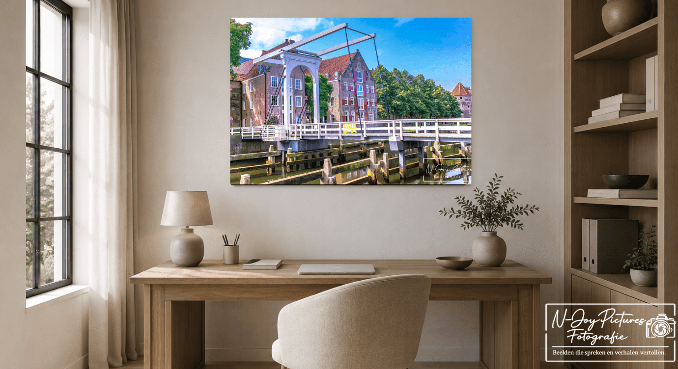 Hanzestad wanddecoratie in werkkamer