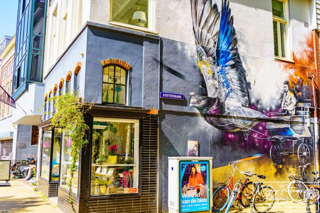 Street Art fotografie in het centrum van Groningen met kleurrijke murals en rauwe stedelijke uitstraling aan de Rademarkt.