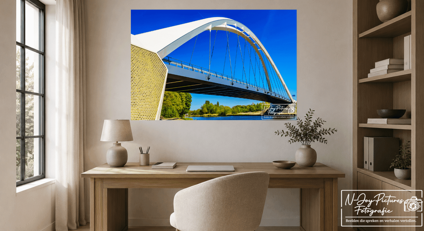 Exclusieve wanddecoratie architectuurfotografie in modern interieur